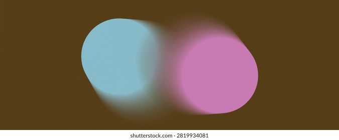 Abstract vector illustration featuring two blurred circles, one blue and one pink, on a brown background, creating a dynamic and modern visual effect.