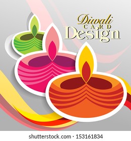 Abstract vector illustration for festival Happy Deepawali card design.