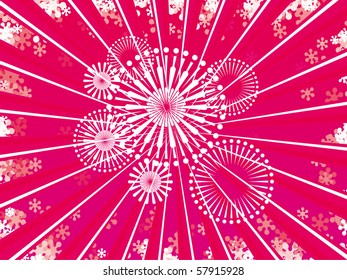 Abstract vector illustration of fireworks