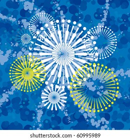 Abstract vector illustration of fireworks