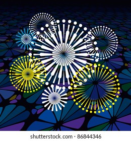 Abstract vector illustration of fireworks