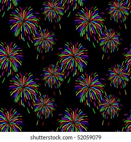 Abstract vector illustration of fireworks in the sky