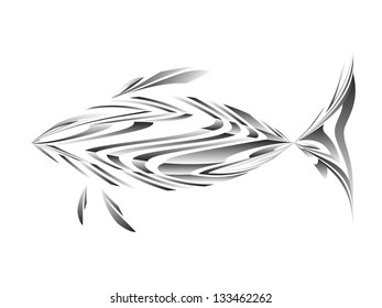 Abstract vector illustration of a fish