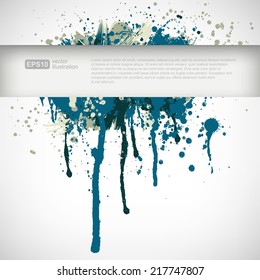 Abstract vector Illustration. Flat banner with place for text. Hand drawn watercolor background design. Template poster with paint splash.