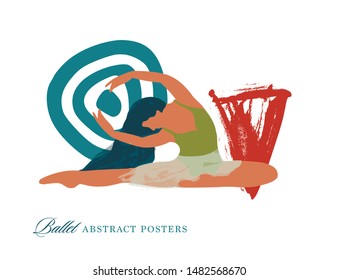 Abstract vector illustration. Flat and Hand drawn brush ink textured art.