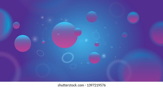 Abstract vector illustration of floating microscopic cells