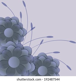 Abstract vector illustration of floral greeting card