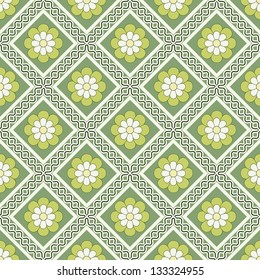 abstract vector illustration of floral seamless