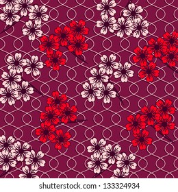 abstract vector illustration with flowers