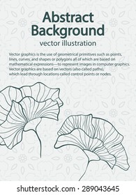 Abstract vector illustration with flowers. Abstract vector background