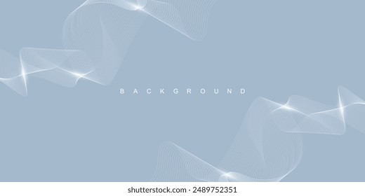 Abstract vector illustration with flowing wavy lines on grey background. Hand drawn vector art.