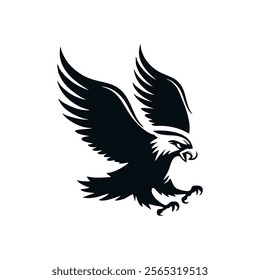 Abstract vector illustration of flying eagle silhouette