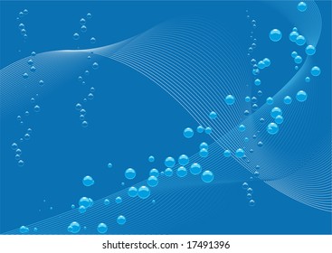 Abstract vector illustration of a fractal with bubbles