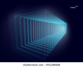 Resumen de la ilustración vectorial del túnel enmarcado.