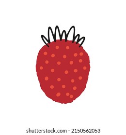 Abstract vector illustration of fresh picked strawberry. Farm garden berry, modern sketch