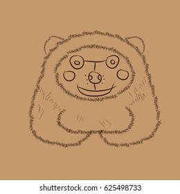 Abstract vector illustration of a funny bear