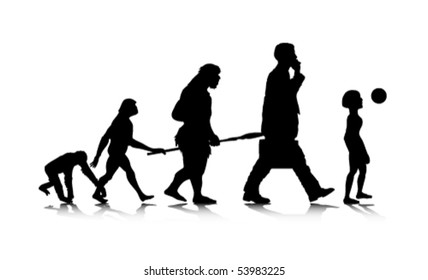 An abstract vector illustration of a future human evolution.