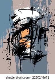 Abstrakte Vektorgrafik. Futuristische Zusammensetzung. Poster zum Drucken. Wanddekor