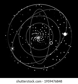 Abstract vector illustration of the galaxy and space system.