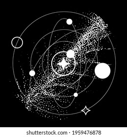 Abstract vector illustration of the galaxy and space system.