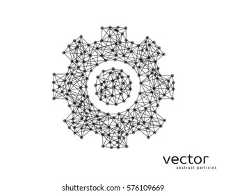 Abstract vector illustration of gear sign on white background.