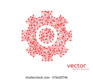 Abstract vector illustration of gear sign on white background.
