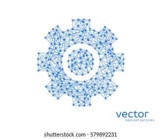 Abstract vector illustration of gear sign on white background.