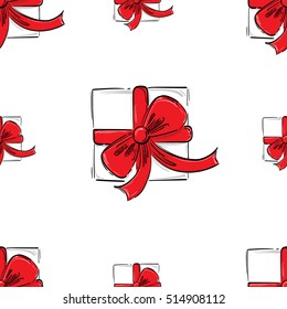 Abstract vector illustration with gifts. Seamless pattern for your design