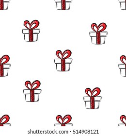 Abstract vector illustration with gifts. Seamless pattern for your design