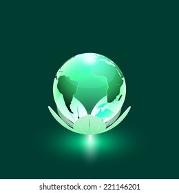 Abstract Vector Illustration of Glossy Earth Globe Icon