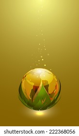 Abstract Vector Illustration of Glossy Earth Globe Icon