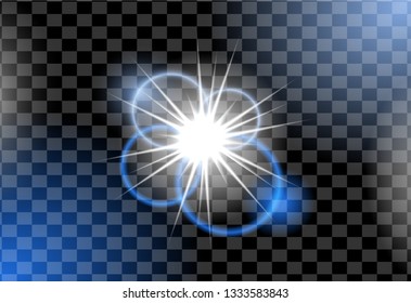 Abstract vector illustration with glow light effect. Vector explosion. Flash.