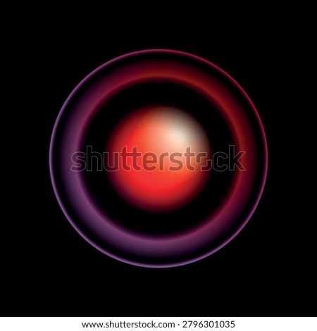 Abstract vector illustration of a glowing red and purple sphere on a black background.