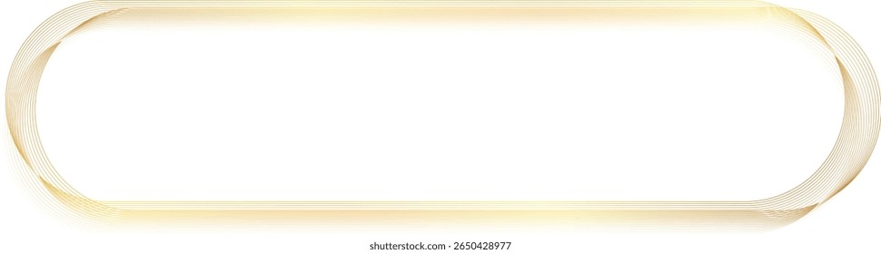 abstract vector illustration of gold colored wave lines frame
