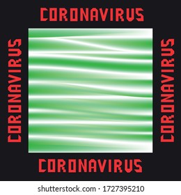 Abstract vector and illustration. Graphic design. Green background. Logo element for web developers. The words coronavirus.