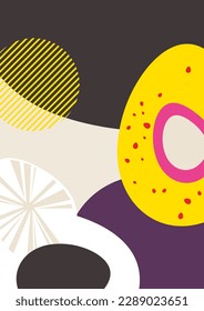 Abstract Vector Illustration, Graphic Design, Organic Shapes, Decorative, Vintage Style, Scandinavian, Background Creation