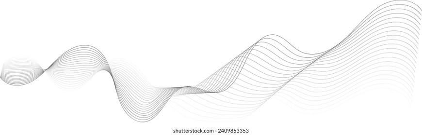 abstract vector illustration of gray colored wave lines - vector background