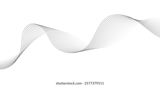 abstract vector illustration of gray colored wave lines on white background.eps10