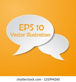 Abstract vector illustration of gray paper speech bubbles