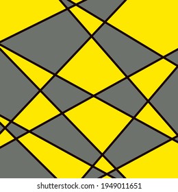Ilustración del vector abstracto. Formas grises y amarillas. Borde negro. Colores de tendencia de 2021