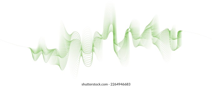ilustración vectorial abstracta de líneas de onda de color verde - fondo vectorial