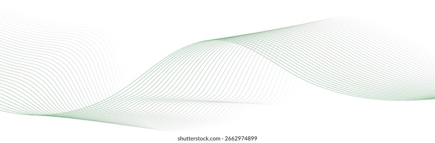 Ilustración vectorial abstracta de líneas de onda de color verde Fondo Abstractas elemento de onda colorido para el diseño