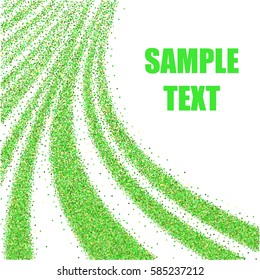 Abstract vector illustration of green  glitter stream. 
