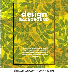 abstract vector illustration, green and yellow leaf pattern background, for banner, greeting card, cover etc