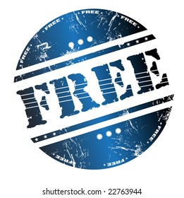 Abstract vector illustration of a grunge rubber stamp with the word free written in the middle of the stamp