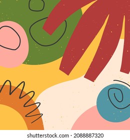 Abstract vector illustration with hand drawn various organic shapes and graphic elements.Trendy artistic contemporary design perfect for prints,flyers,banners,invitations,branding design,covers,fabric