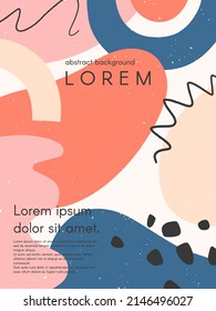 Abstract vector illustration with hand drawn various organic shapes and graphic elements with copy space for text.Trendy artistic contemporary design for prints,flyers,banners,branding design,covers