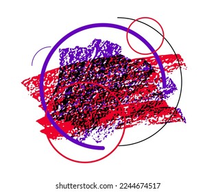 Abstract vector illustration with hand drawn elements isolated on white background.