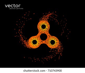 Abstract vector illustration of hand spinner. Background and text on a separate layer. 
