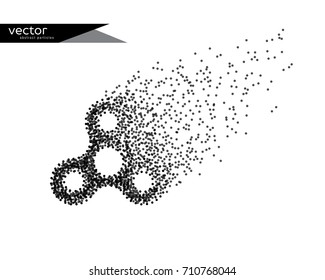 Abstract vector illustration of hand spinner. Background and text on a separate layer. 